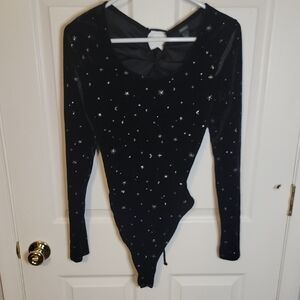 Wild Fable Starry Night Black Bodysuit